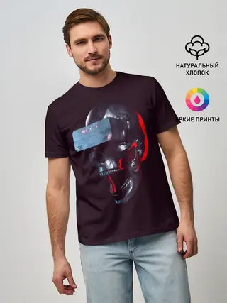 Мужская базовая футболка / Череп с VR