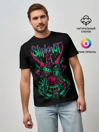 Мужская базовая футболка / Slipknot криповый козел