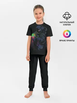 Детская пижама с брюками / Медуза и космонавт