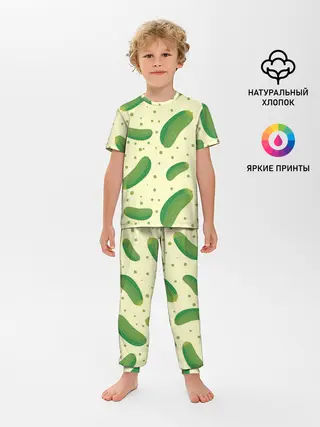 Детская пижама с брюками / Огурчики