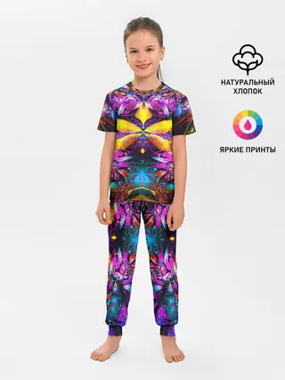 Детская пижама с брюками / ФРАКТАЛЬНЫЕ ЦВЕТЫ