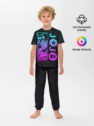 Детская пижама с брюками / Star Platina на черном брызги