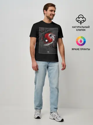 Мужская базовая футболка / карпы инь янь