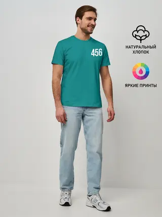 Мужская базовая футболка / Игра в кальмара: Сон Ки Хун 456