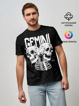 Мужская базовая футболка / Dark Gemini