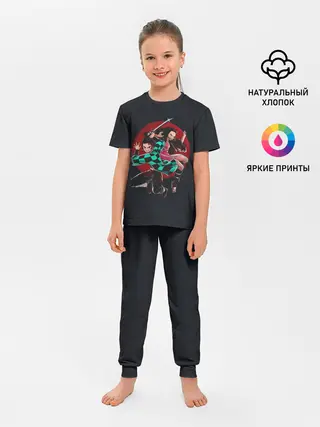 Детская пижама с брюками / Тандзиро и Незуко Камадо