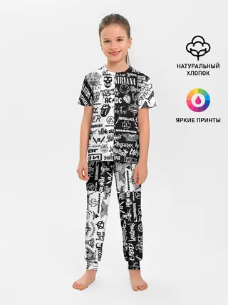 Детская пижама с брюками / Эмблемы Рок Групп