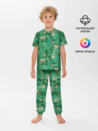 Детская пижама с брюками / Ленивцы