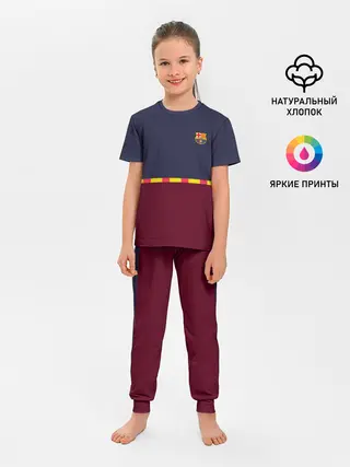 Детская пижама с брюками / FC Barcelona | Flag and team Logo