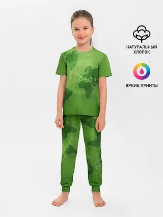 Детская пижама с брюками / Карта мира