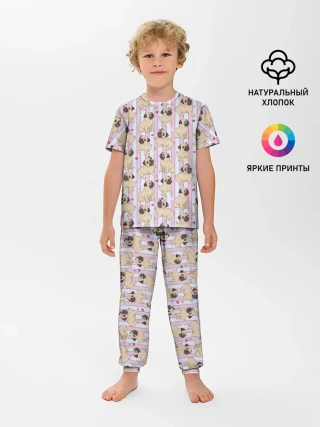 Детская пижама с брюками / Забавные Мопсы