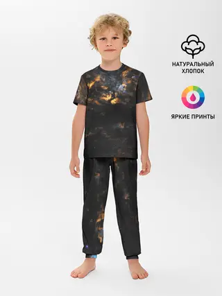 Детская пижама с брюками / Космическое небо