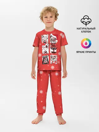 Детская пижама с брюками / Новогодний Отель Хазбин.