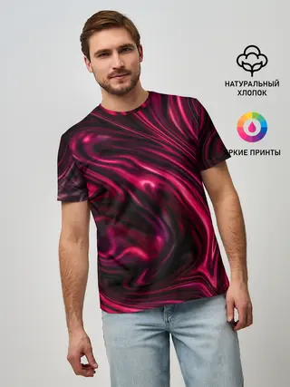 Мужская базовая футболка / Abstract Fluid