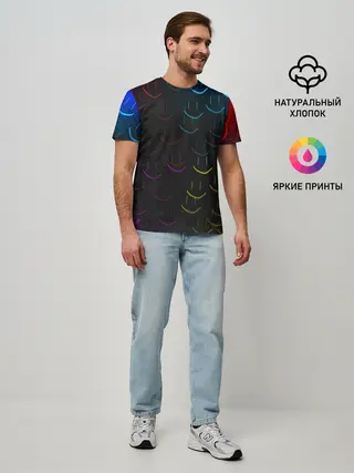 Мужская базовая футболка / Rainbow smile