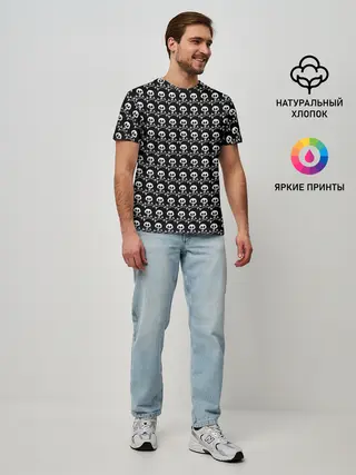 Мужская базовая футболка / черепа