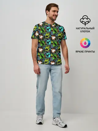 Мужская базовая футболка / Dinosaurs