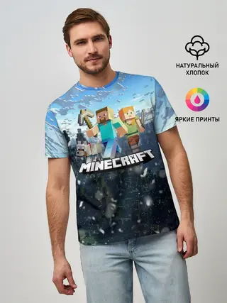Мужская базовая футболка / Minecraft / Майнкрафт