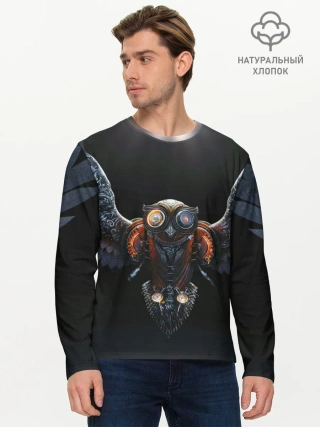 Мужской лонгслив базовый / Steampunk owl
