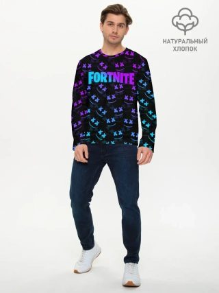 Мужской лонгслив базовый / FORTNITE MARSHMELLO NEON