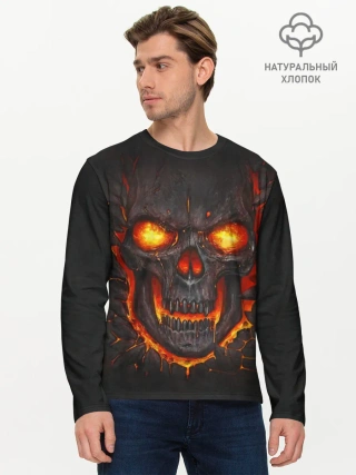 Мужской лонгслив базовый / Skull Lava