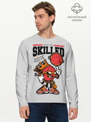 Мужской лонгслив базовый / Skilled and lucky