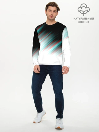Мужской лонгслив базовый / GLITCH STRIPES