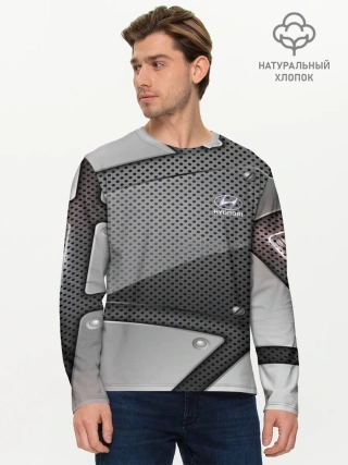 Мужской лонгслив базовый / Hyundai metalic motors
