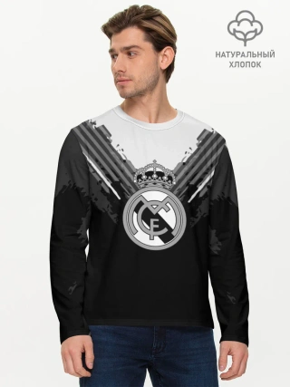 Мужской лонгслив базовый / Real Madrid abstract original