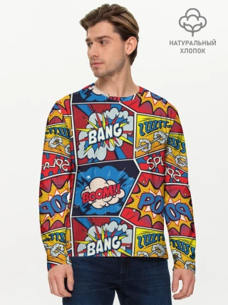 Мужской лонгслив базовый / Pop art pattern