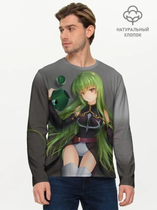Мужской лонгслив базовый / Code Geass art gray