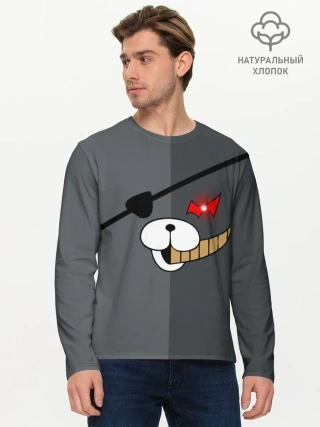 Мужской лонгслив базовый / KUROKUMA на сером