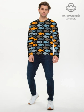 Мужской лонгслив базовый / Рыбки