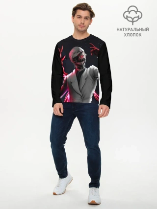 Мужской лонгслив базовый / Ken Kaneki машет рукой