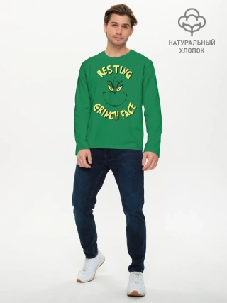 Мужской лонгслив базовый / Resting Grinch Face