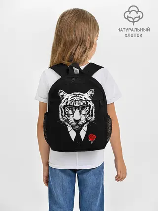 Рюкзак детский / Тигр с красной розой