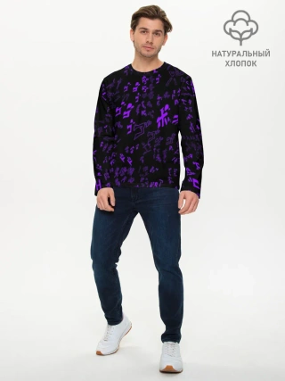 Мужской лонгслив базовый / [JJBA] Menacing Pattern purple
