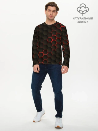 Мужской лонгслив базовый / 3D СОТЫ