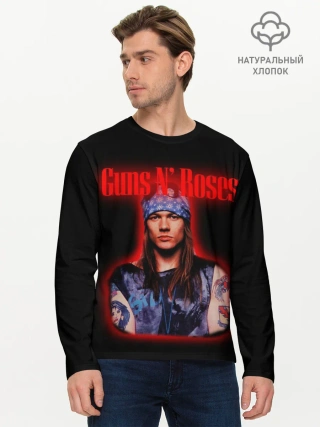 Мужской лонгслив базовый / Guns n roses + Спина