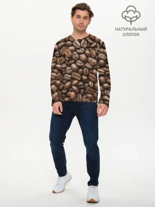 Мужской лонгслив базовый / Coffee