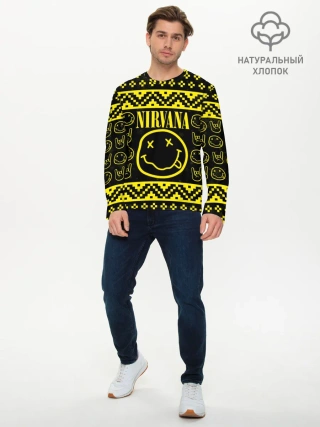 Мужской лонгслив базовый / НОВОГОДНЯЯ NIRVANA