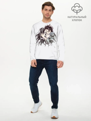 Мужской лонгслив базовый / Kimetsu no Yaiba поцелуйчики