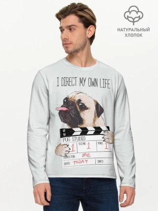 Мужской лонгслив базовый / I direct my own life