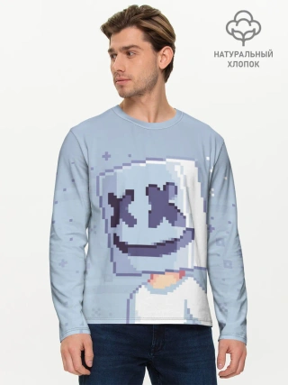 Мужской лонгслив базовый / Marshmello Pixel