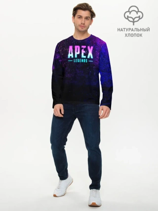 Мужской лонгслив базовый / Apex Legends. Neon logo