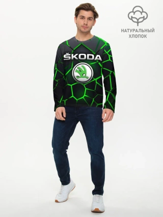 Мужской лонгслив базовый / Skoda 3D плиты с подсветкой