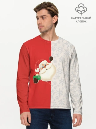Мужской лонгслив базовый / Дед Мороз