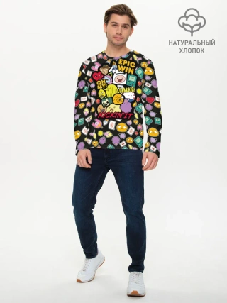 Мужской лонгслив базовый / Adventure Time stickers