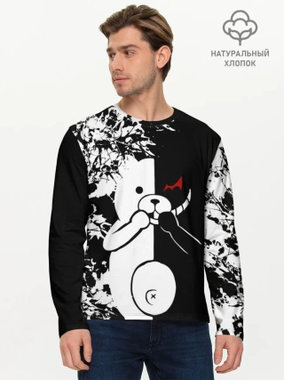 Мужской лонгслив базовый / MONOKUMA держит руки