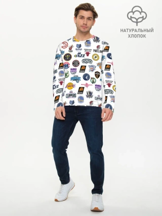 Мужской лонгслив базовый / NBA Pattern | НБА Паттерн